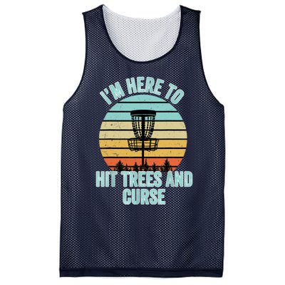 Disc Golf Funny Hit Trees And Curse Retro Disc Golf Gi T Mesh Reversible Basketball Jersey Tank