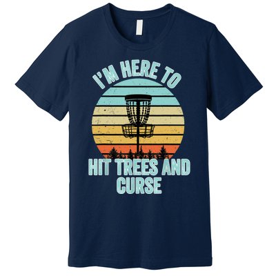 Disc Golf Funny Hit Trees And Curse Retro Disc Golf Gi T Premium T-Shirt