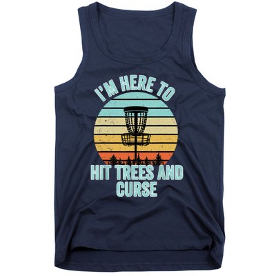 Disc Golf Funny Hit Trees And Curse Retro Disc Golf Gi T Tank Top