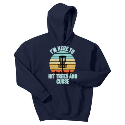 Disc Golf Funny Hit Trees And Curse Retro Disc Golf Gi T Kids Hoodie