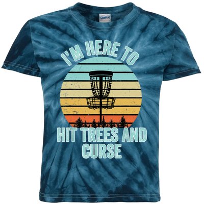 Disc Golf Funny Hit Trees And Curse Retro Disc Golf Gi T Kids Tie-Dye T-Shirt