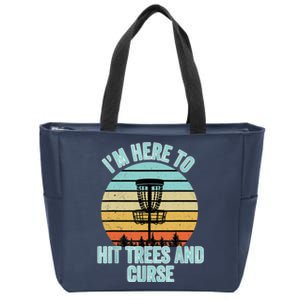 Disc Golf Funny Hit Trees And Curse Retro Disc Golf Gi T Zip Tote Bag