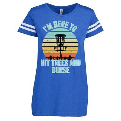 Disc Golf Funny Hit Trees And Curse Retro Disc Golf Gi T Enza Ladies Jersey Football T-Shirt