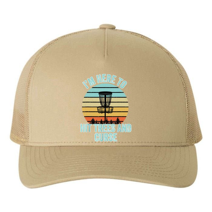 Disc Golf Funny Hit Trees And Curse Retro Disc Golf Gi T Yupoong Adult 5-Panel Trucker Hat