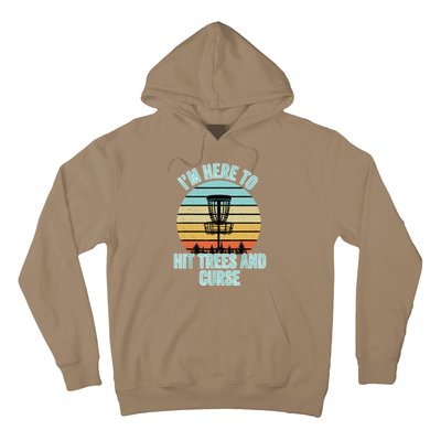 Disc Golf Funny Hit Trees And Curse Retro Disc Golf Gi T Hoodie