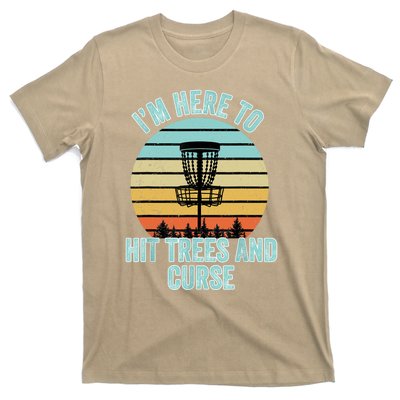 Disc Golf Funny Hit Trees And Curse Retro Disc Golf Gi T T-Shirt