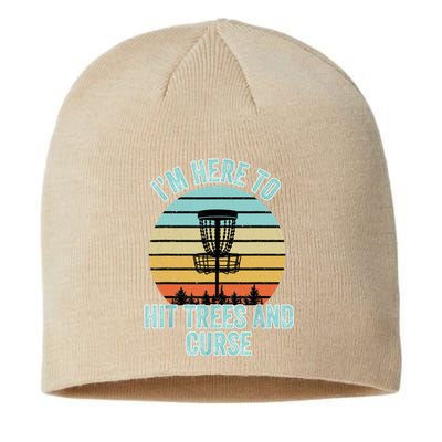 Disc Golf Funny Hit Trees And Curse Retro Disc Golf Gi T Sustainable Beanie