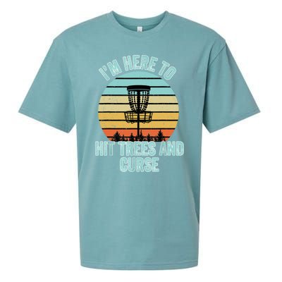 Disc Golf Funny Hit Trees And Curse Retro Disc Golf Gi T Sueded Cloud Jersey T-Shirt