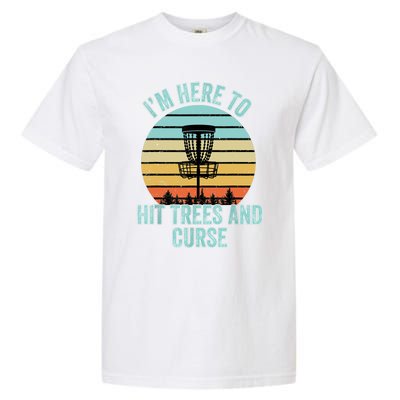 Disc Golf Funny Hit Trees And Curse Retro Disc Golf Gi T Garment-Dyed Heavyweight T-Shirt