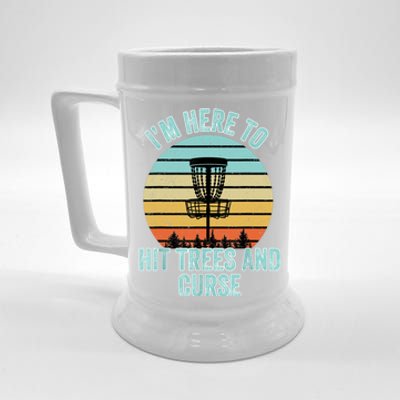 Disc Golf Funny Hit Trees And Curse Retro Disc Golf Gi T Beer Stein