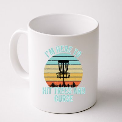 Disc Golf Funny Hit Trees And Curse Retro Disc Golf Gi T Coffee Mug