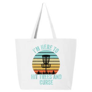 Disc Golf Funny Hit Trees And Curse Retro Disc Golf Gi T 25L Jumbo Tote