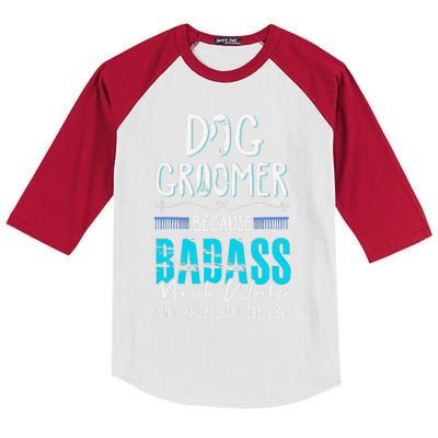 Dog Groomer Funny Dog Grooming Quote Dog Groomer Gift Kids Colorblock Raglan Jersey