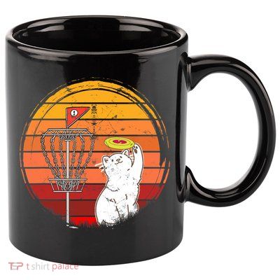 Disc Golf Frisbee Golf Disc Sport Players Cute Cat Lovers 11oz C Handle Ceramic Mug