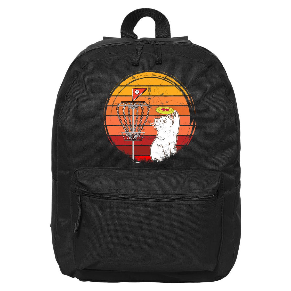 Disc Golf Frisbee Golf Disc Sport Players Cute Cat Lovers 16 in Basic Backpack