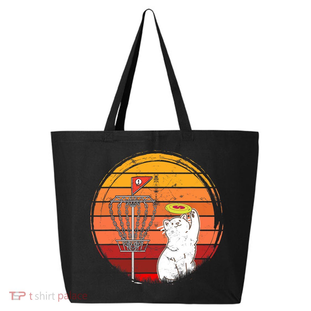 Disc Golf Frisbee Golf Disc Sport Players Cute Cat Lovers 25L Jumbo Tote