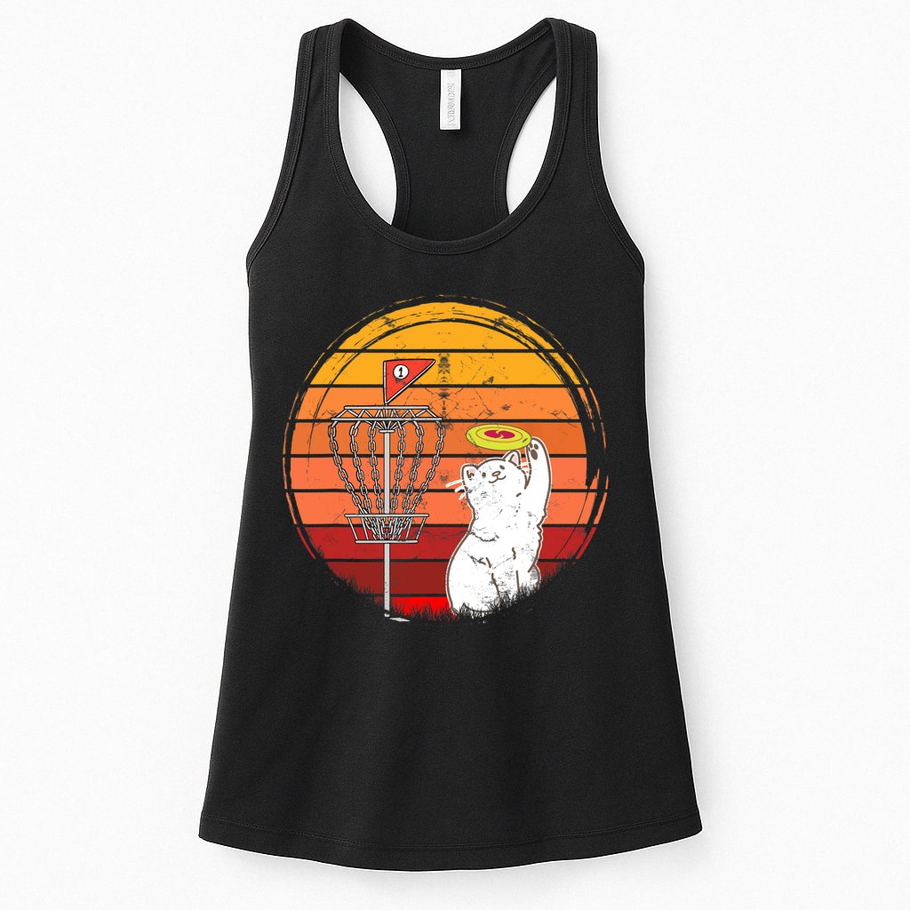 Disc Golf Frisbee Golf Disc Sport Players Cute Cat Lovers Womens Tank Top