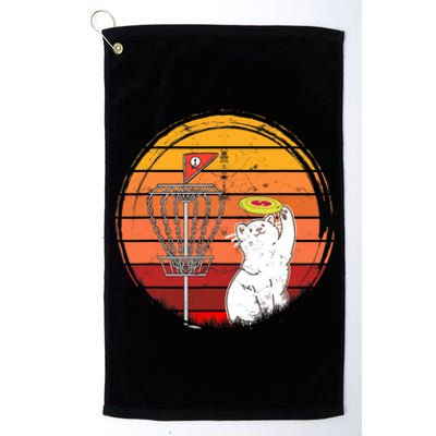 Disc Golf Frisbee Golf Disc Sport Players Cute Cat Lovers Platinum Collection Golf Towel