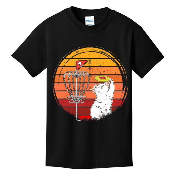 Disc Golf Frisbee Golf Disc Sport Players Cute Cat Lovers Kids T-Shirt