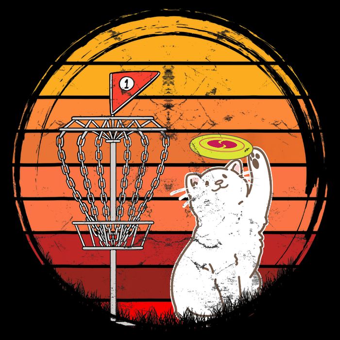 Disc Golf Frisbee Golf Disc Sport Players Cute Cat Lovers Kids T-Shirt