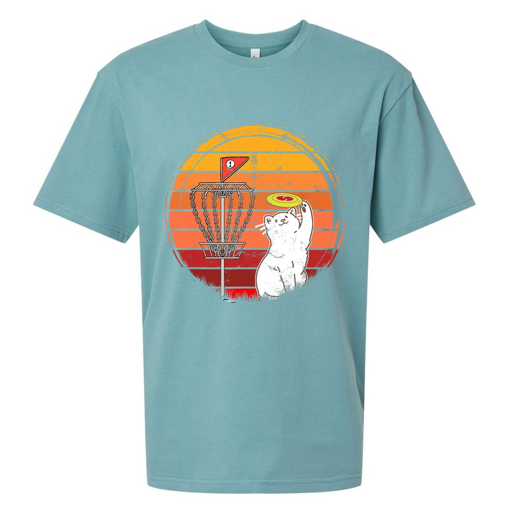 Disc Golf Frisbee Golf Disc Sport Players Cute Cat Lovers Sueded Cloud Jersey T-Shirt
