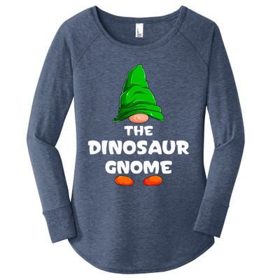 Dino Gnome Family Christmas Pajama Set Women's Perfect Tri Tunic Long Sleeve Shirt