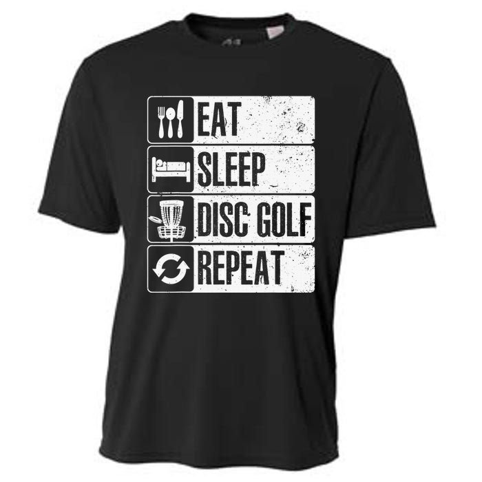 Disc Golf Funny Hit Trees and Curse Retro Disc Golf Cooling Performance Crew T-Shirt