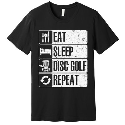 Disc Golf Funny Hit Trees and Curse Retro Disc Golf Premium T-Shirt