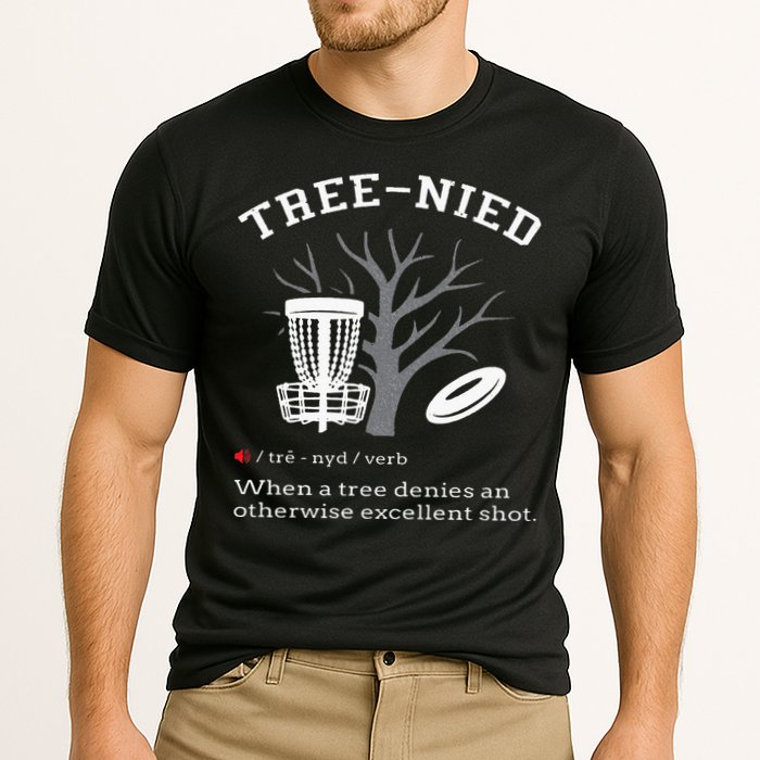 Disc Golf Funny Stupid Tree Treenied III Cooling Performance Crew T-Shirt
