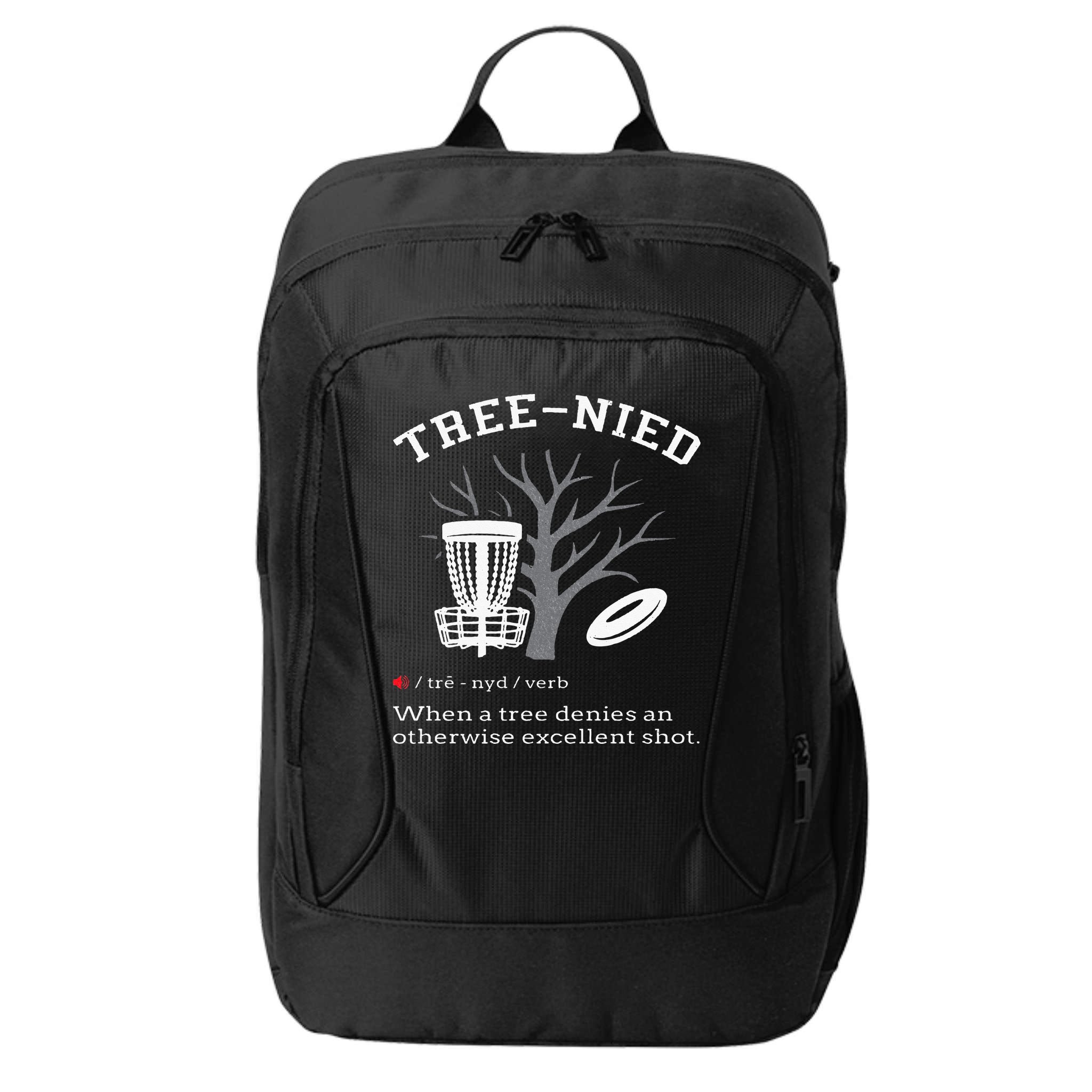 Disc Golf Funny Stupid Tree Treenied III City Backpack