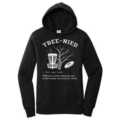 Disc Golf Funny Stupid Tree Treenied III Women's Pullover Hoodie