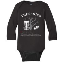 Disc Golf Funny Stupid Tree Treenied III Baby Long Sleeve Bodysuit