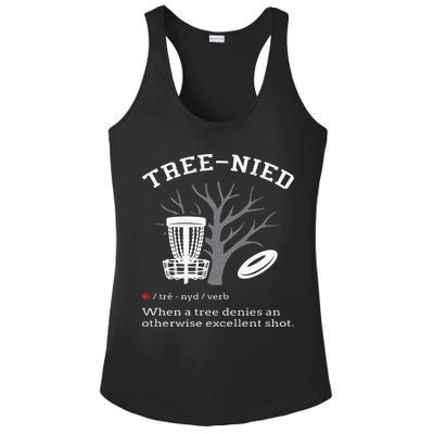 Disc Golf Funny Stupid Tree Treenied III Ladies PosiCharge Competitor Racerback Tank