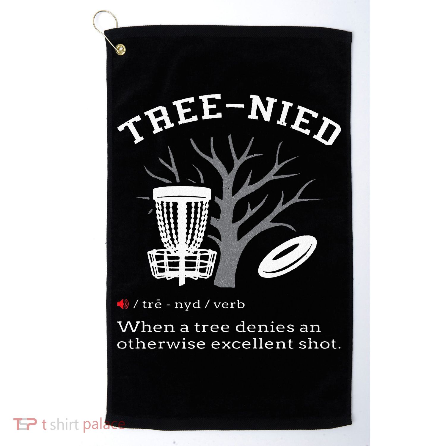Disc Golf Funny Stupid Tree Treenied III Golf Towel