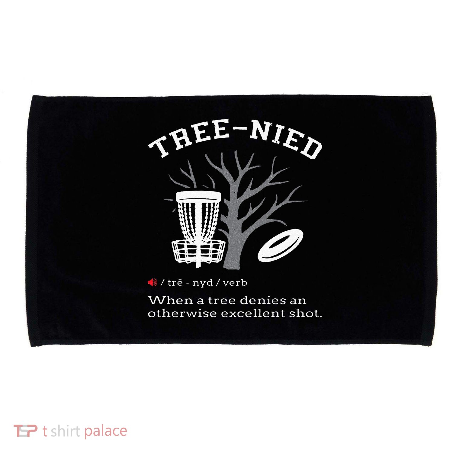 Disc Golf Funny Stupid Tree Treenied III Microfiber Hand Towel