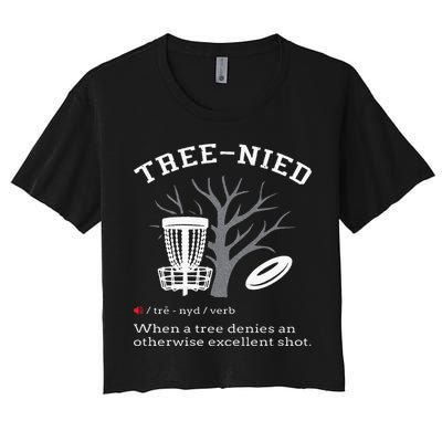 Disc Golf Funny Stupid Tree Treenied III Crop Top
