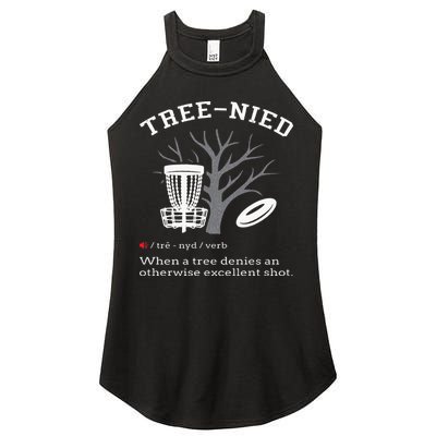Disc Golf Funny Stupid Tree Treenied III Women's Perfect Tri Rocker Tank