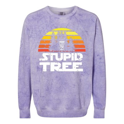 Disc Golf For Stupid Tree Frisbee Golf Colorblast Crewneck Sweatshirt