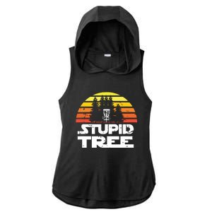 Disc Golf For Stupid Tree Frisbee Golf Ladies PosiCharge Tri-Blend Wicking Draft Hoodie Tank