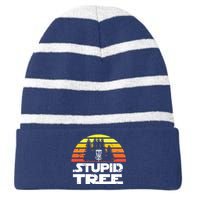 Disc Golf For Stupid Tree Frisbee Golf Striped Beanie with Solid Band