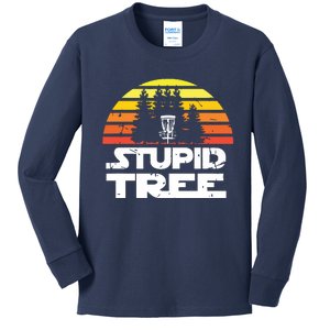 Disc Golf For Stupid Tree Frisbee Golf Kids Long Sleeve Shirt