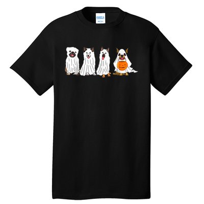 Dog Ghost Funny Halloween Mummy Dog Lover Matching Family Tall T-Shirt