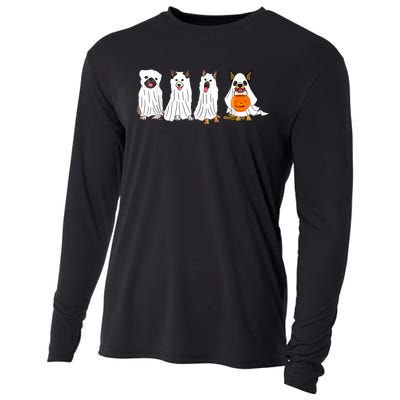 Dog Ghost Funny Halloween Mummy Dog Lover Matching Family Cooling Performance Long Sleeve Crew