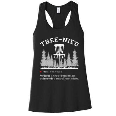 Disc Golf Funny Stupid Tree Tree Nied Iv Women's Racerback Tank