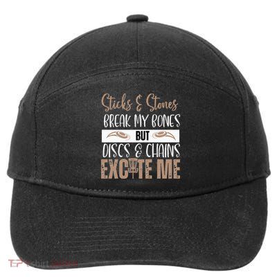 Disc Golf Funny Discs & Chains Excite Me Brown 7-Panel Snapback Hat