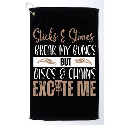 Disc Golf Funny Discs & Chains Excite Me Brown Golf Towel