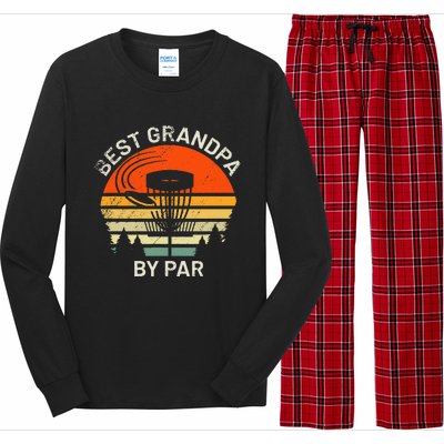 Disc Golf Grandpa Best Grandfather By Par Frisbee Golfer Long Sleeve Pajama Set