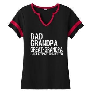 Dad Grandpa Great Grandpa Funny Fathers Day Grandpa Gift Ladies Halftime Notch Neck Tee