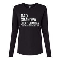 Dad Grandpa Great Grandpa Funny Fathers Day Grandpa Gift Womens Cotton Relaxed Long Sleeve T-Shirt