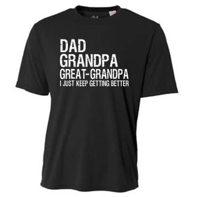 Dad Grandpa Great Grandpa Funny Fathers Day Grandpa Gift Cooling Performance Crew T-Shirt